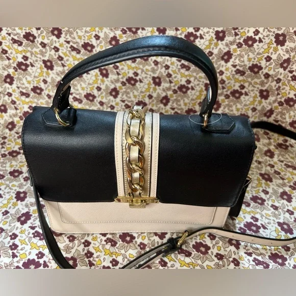 ALDO AnnieBrook Flap Satchel Cross Body Purse with Gold Chain Trim - Picture 5 of 13